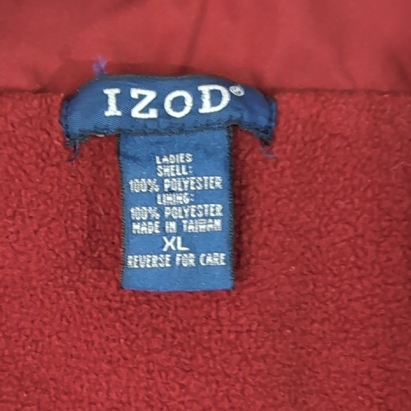 IZOD Red Ladies Fleece Vest - Picture 2 of 5